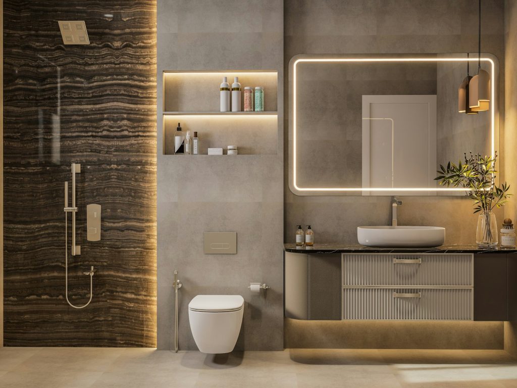 Bathroom after interior design