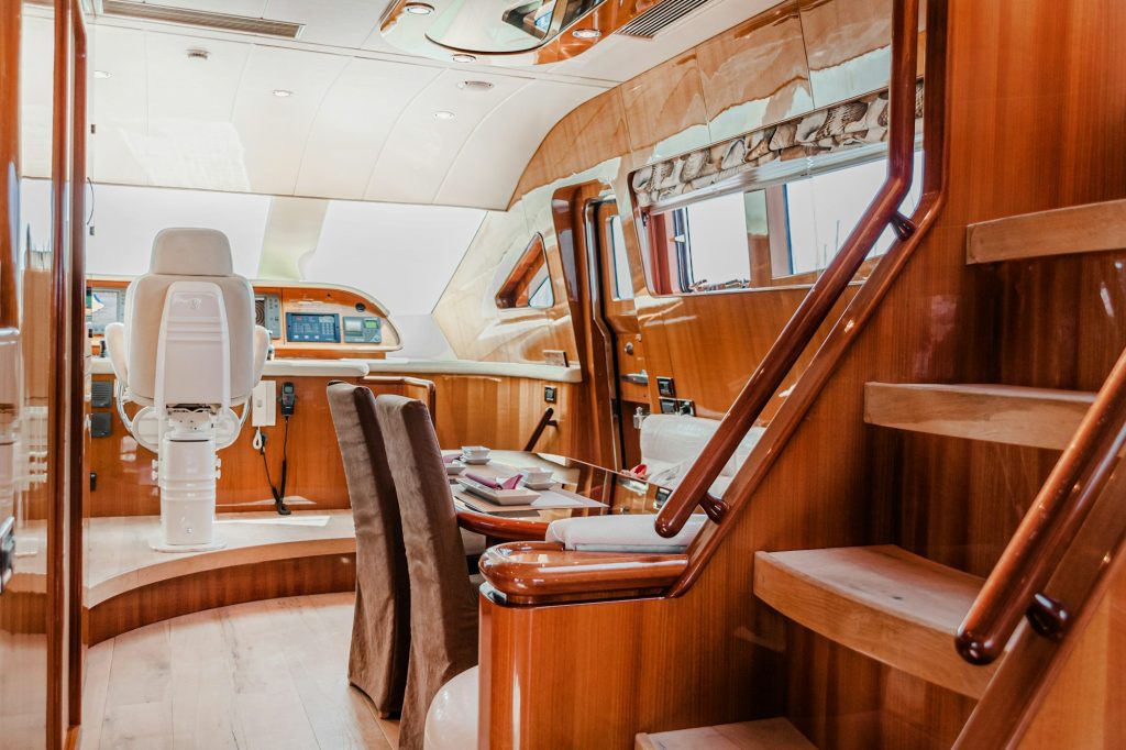 Yacht salon before interior design